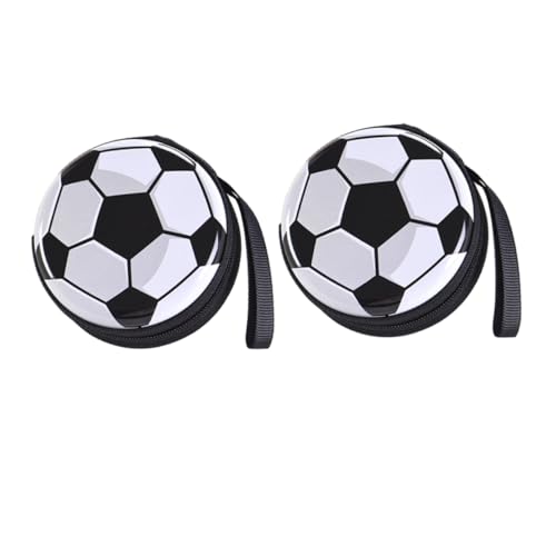 ABOOFAN 2 Stücke Fußballförmige Geldbörse aus Weißblech Kreative Aufbewahrung für Münzen und Snacks Leicht und Tragbar für Fußballliebhaber und Täglichen Gebrauch von ABOOFAN