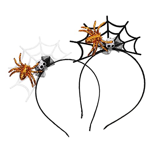 ABOOFAN 2st Spinnenschädel-stirnband Spinnen-cosplay-stirnband Schädel-haar-accessoire Spinnenhaar-accessoires Spinnen-stirnband Spinnennetz-stirnband Plastik Halloween Kind Requisiten von ABOOFAN