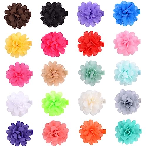 ABOOFAN 20St Chiffon-Haarspange mit Blumenclips Hundeblumenhaarspangen kinder haarspangen haarspange kinder Haarschmuck für Blumenmädchen Haarspangen für Damen Haarspangen für von ABOOFAN