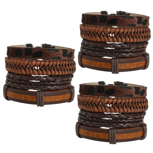 ABOOFAN 24 Stk Armband Gewebte Armbänder Für Damen Lederarmbänder Für Herren Haargummis Für Dickes Haar Armbänder Für Herren Aus Leder Kunstleder Zubehör Einfach Männer Und Frauen von ABOOFAN