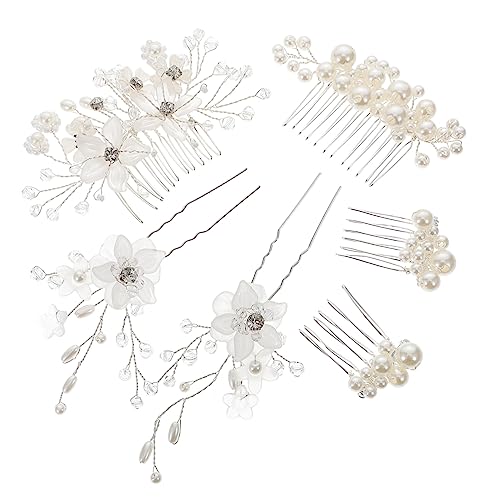 ABOOFAN Brautaccessoires 24 Stk Braut Hochzeit Tiara Haarschmuck Kombination Brautjungfer Perle Abs Silberne Strasssteine von ABOOFAN