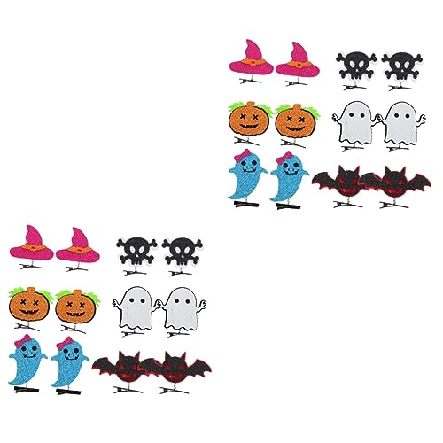 ABOOFAN 24 Stk Halloween-haarspangen Geisterhaarspangen Hexenhut Haarspangen Halloween Niedliche Cartoon-haarspangen Halloween-cartoon-haarspangen Kind Schädel Federbügel Hexen Hut von ABOOFAN