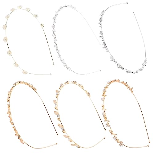 ABOOFAN 24 Stück Strass-Perlen-Stirnband Metallbesatz Goldbesatz Schleier-Stirnband Goldene Stirnbänder Für Frauen Kristall-Tiara Kristall-Hochzeit Strass-Haarbänder von ABOOFAN