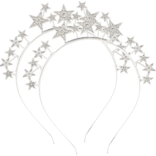 ABOOFAN 2PCS Metall-Stern-Haarband Haarreif Glitzer Haarband Strass-Haarband für Weihnachten Party Mädchen Braut Brautjungfern Hochzeit von ABOOFAN