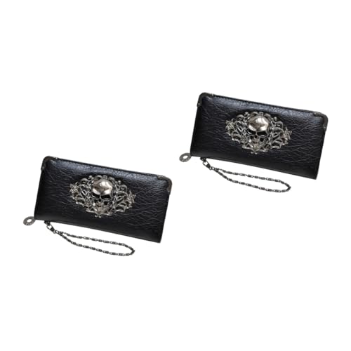 ABOOFAN 2St Damen Lange Geldbörse Damen Clutch geldbörse Geldbörsen Damen geldbörse Brieftasche Damen Brieftasche mit Totenkopfmuster Retro-Brieftasche für Frauen Koreanische Version von ABOOFAN