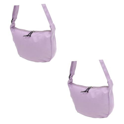 ABOOFAN 2St Knödel Schultertasche Damen tragetaschen Frauen Umhängetasche für Damen Handtaschen Damen Nylontasche lässige Umhängetasche Mode Einkaufstasche Plüschtasche Arbeit Violett von ABOOFAN