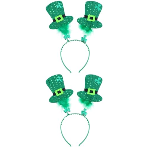 ABOOFAN 2St St Patrick'S Day Stirnbänder St Patrick'S Day Stirnband Kleeblatt Stirnband Stirnband St Pattys Day Stirnbänder Grüner Zylinder St Patrick'S Day Stirnbänder Haarschmuck von ABOOFAN