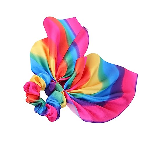 ABOOFAN 2st Bogen-pferdeschwanz-halter Regenbogen-haargummis Knusprige Haargummis Haarschleife Schal Haargummis Mit Blumen Haargummis Mit Schleife Haarschmuck Hase Pferdeschwanz-seil von ABOOFAN