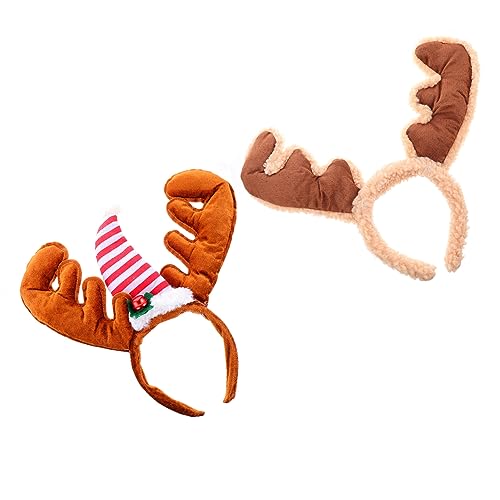 ABOOFAN 2st Weihnachtsgeweih Stirnband Weihnachtshaarbänder Hirschohr Stirnband Festlicher Kopfschmuck Rentier Plüschtier Weihnachtsfeier Gefallen Haarschmuck Weihnachten Geschenk Tuch von ABOOFAN