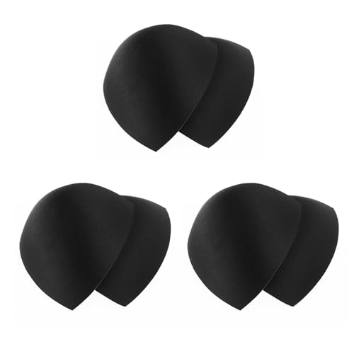 ABOOFAN 3 Pairs Removable Bra Pads Insert for Sports Bras, Swimsuit Yoga Cups Bra Replacement for Women, Sew in Bra Cups for Dresses Black von ABOOFAN