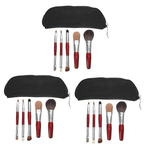 ABOOFAN 3 Sätze Schminkpinsel Mit Tasche Make-up Pinsel Reiseset Für Damen Puder-make-up Mädchen Anzug Make-up-pinsel Für Mädchen Damenanzüge Mini-bürste Aluminiumrohr Fräulein Kosmetik von ABOOFAN