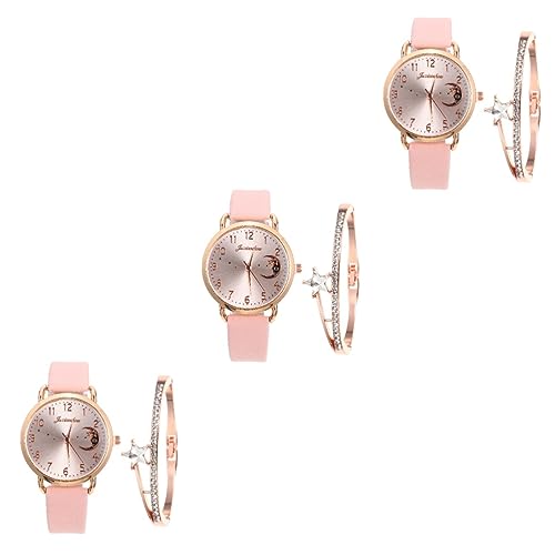 ABOOFAN 3 Sets Elegante Damenuhr Armbanduhr Für Frauen Dekoratives Ornament Mond Und Stern von ABOOFAN