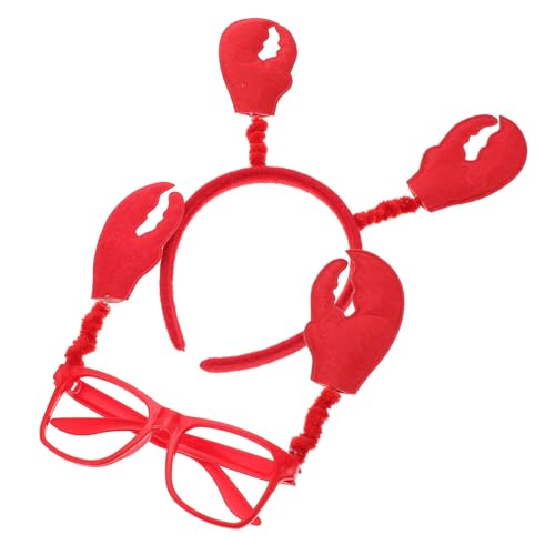 ABOOFAN Lobster Brille 3 Sets Tierhaare Niedlich Cosplay Krabbenreifen Krallen Bezaubernd Lustig Turban Stoff Pfotenornament Reifen Band Meeresfrüchte Für Kopfschmuck von ABOOFAN