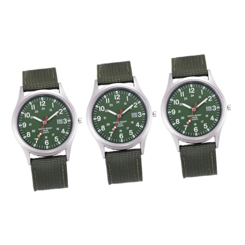 ABOOFAN 3 Stück Analoge Armbanduhr Für Herren Kalender Modische Quarzuhr Canvas-band Herren-armbanduhr Chronograph von ABOOFAN