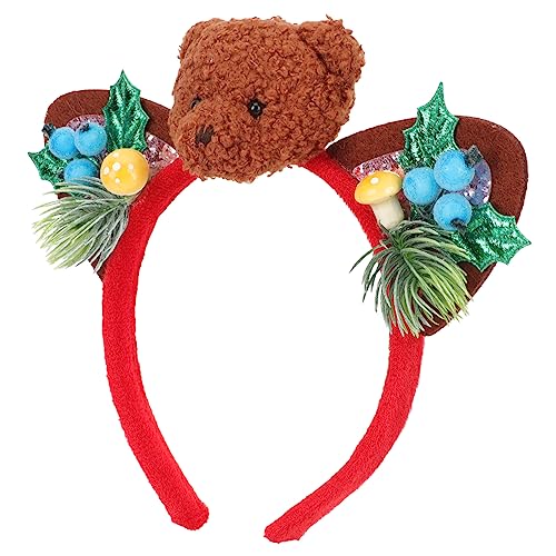 ABOOFAN Kopfbedeckung 3 Stück Bären-Stirnband-Haar-Accessoires Braunes Dekor Haarschmuck Für Frauen Weihnachtskostüm-Zubehör Rentier-Weihnachts-Haarspangen Weihnachts-en Haarpflegezubehör von ABOOFAN