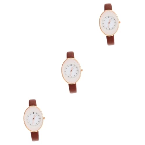 ABOOFAN 3 Stück Damen-Quarzuhr Freizeituhr Armbanduhr Damen-Kleideruhr -Dekoruhr Uhr Uhr Verstellbarer Gürtel Mädchen-Gehäusematerial Legierungsclip Miss von ABOOFAN