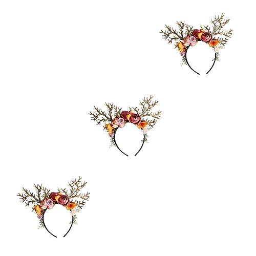 ABOOFAN 3st Rentiergeweih Kopfschmuck Weihnachtsdekorationen Geweihkrone Stirnband Für Weihnachtsfeiern Hirsch Stirnband Stirnbänder Für Mädchen Hirschgeweih Kostüm Kind Halloween Geschenk von ABOOFAN