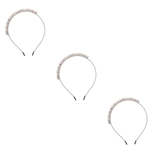 ABOOFAN 3st Stirnband Stirnbänder Für Mädchen Koreanisches Make-up Perlenstirnbänder Haarschmuck Für Die Braut Strass Hochzeit Stirnbänder Haargummis Metall Fräulein Legierung Südkorea von ABOOFAN