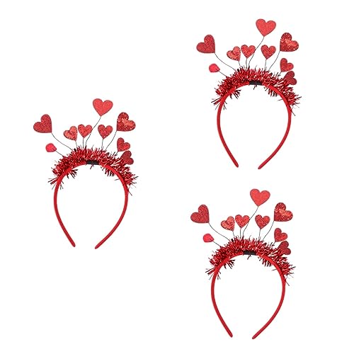 ABOOFAN 3 Stk Valentinstag Stirnband Liebt Haarreifen Herzkönigin Accessoires Kostüm Königin Der Herzen Haarschmuck Für Den Urlaub Herz Stirnband Amor Herzförmig Fräulein Filzstoff Zubehör von ABOOFAN