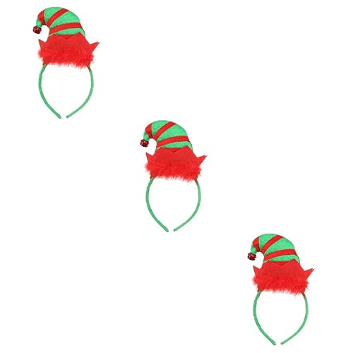Haarschmuck 3-Teiliges Band Fuuny Niedlicher Streifen Weihnachtselfen-Kopfschmuck Mit Reifen Karnevalszubehör Festliche Erwachsene Frauen Weihnachtsmann Gastgeschenk Größe Der von ABOOFAN