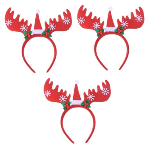 ABOOFAN 3-Teiliges Haar-Accessoire Für Damen Haar-Accessoires Für Haar-Accessoires Für Mädchen Hirsch-Kopfschmuck Weihnachten Hirschgeweih Stirnband Geweih-Haarband Haarreifen von ABOOFAN