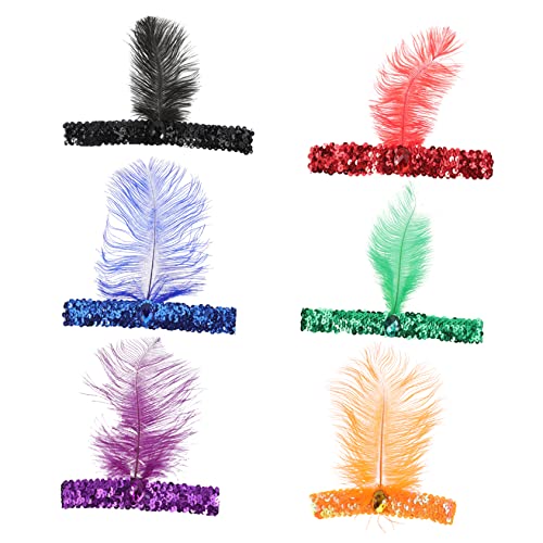 ABOOFAN 30 Stück Karneval Kopfschmuck Kostüm Haarschmuck Roaring 20Er Jahre Kleider Für Frauen Party Haarband Federhaardekor Anmutiger Kopfschmuck Für Party Retro Dekor Flash Miss von ABOOFAN