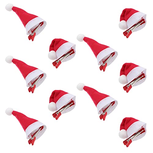 ABOOFAN 30 Stk Clips Für Mädchen Weihnachtsmütze Haare Weihnachtshaarnadeln Für Frauen Mini-weihnachtsmütze Haarspange Minni Hut Haarnadeln Party-haarschmuck Damen Zylinder Weihnachten von ABOOFAN