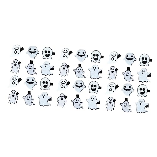 ABOOFAN 36 Stk Halloween Clip Ghost Haarnadel Partytütenfüller Für Kinder Ghost-cosplay-mädchen Totenkopf-haarspange Lustige Haarspange Filzstoff Weiß 3d Persönlichkeit Styling-clip von ABOOFAN