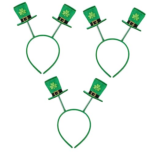 ABOOFAN 3St Patricks Kleeblatt Stirnband Grünes Irisches Zubehör St Patty'S Day Partyzubehör Grüne Boppers Partyhut Irischer Kobold Kopfschmuck Stirnbänder St Patrick'S von ABOOFAN