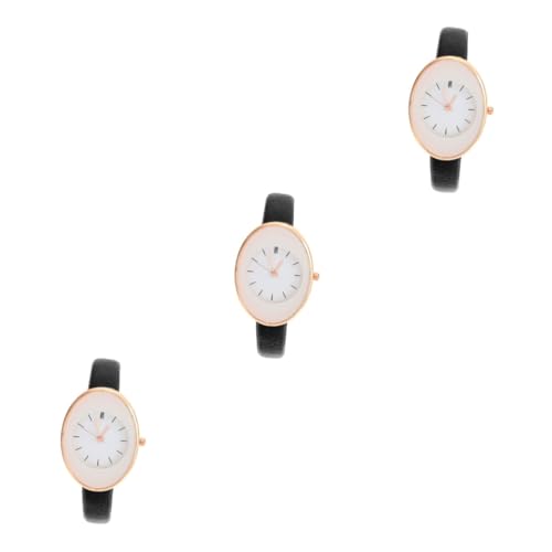 ABOOFAN 3stücke Damen-Armbanduhr Mit Verstellbarem Lederarmband Quarzuhr Für Besondere Anlässe Als Für Freundinnen Und Familie von ABOOFAN