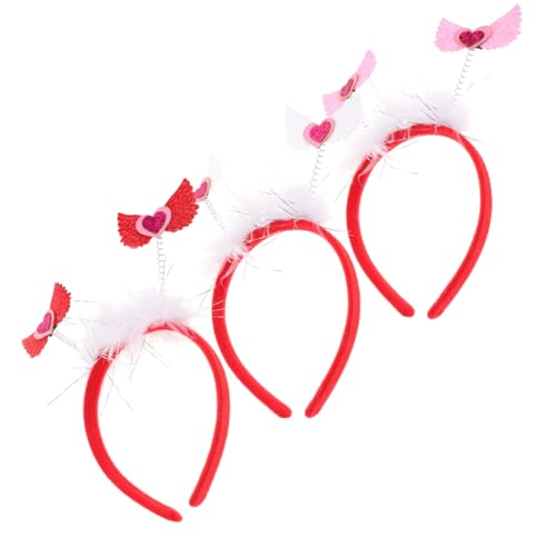 ABOOFAN 3St Stirnband Flügelkopfbopper Valentinstag Kostüm Stirnbänder bescherungg schönes weihnachtsdeko Haarschmuck für Kinder Zubehör für Party-Haarschmuck von ABOOFAN