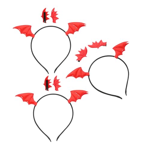 ABOOFAN 3satz Fledermaus-stirnband Aus Weichem Material Komplexer Flügel-design Bequeme Anpassung Für Halloween-kostüm Cosplay Und Party-zubehör von ABOOFAN