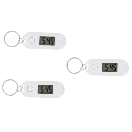 ABOOFAN 3st Elektronische Schlüsselbunduhr Studentische Taschenuhr Digitale Taschenuhr Studenten Sehen Taschenuhr Digitale Clipuhr Weihnachtsdekoration Medaille Stumm Weiß Fräulein Plastik von ABOOFAN