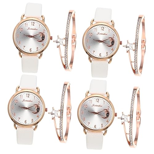 ABOOFAN 4 Sets Damen-Monduhr Damenuhr -Armbanduhr Sterndekoration -Handgelenk -Armbanduhr Für Armband - - -Pu von ABOOFAN