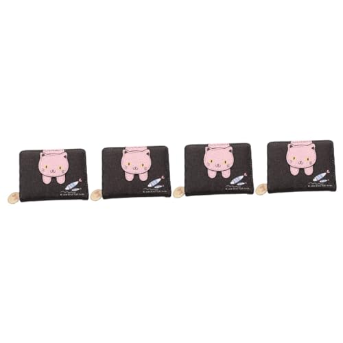 ABOOFAN 4 Stück Geldbörse Cartoon-PU-Brieftasche kleines Portemonnaie Telefon Brieftasche Cartoon-Karten-Aufbewahrungstasche Aufbewahrungstasche für Visitenkarten tragbar Kartenhalter Kind von ABOOFAN