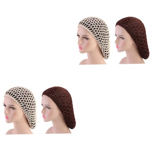 ABOOFAN 4 Stück Haarhandtuch Haarschal Haarjuwelen Haarschutz Häkelnadeln Für Haare Mädchen Haargummis Haarnetz Mütze Schal Beanie-Mütze Elastisches Stirnband von ABOOFAN