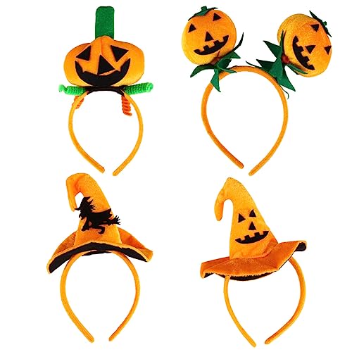 ABOOFAN 4 Stück Halloween-stirnband Damenhüte Haarspangen Für Kinder Brautstrauß Anhänger Halloween-elfenhüte Haare Für Halloween Halloween-haarreifen Karikatur Stoff Fräulein Geist von ABOOFAN