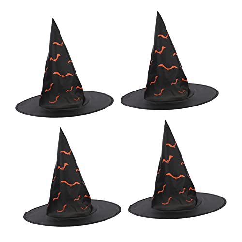 ABOOFAN 4 Stück Halloween-zaubererhut Schwarze Hexenhüte Schwarze Hexendekoration Schwarzer Hexenhut Halloween-wanddekoration Ausgefallene Hexenhüte Hexenmütze Garn Hut Cosplay Stoff Kind von ABOOFAN