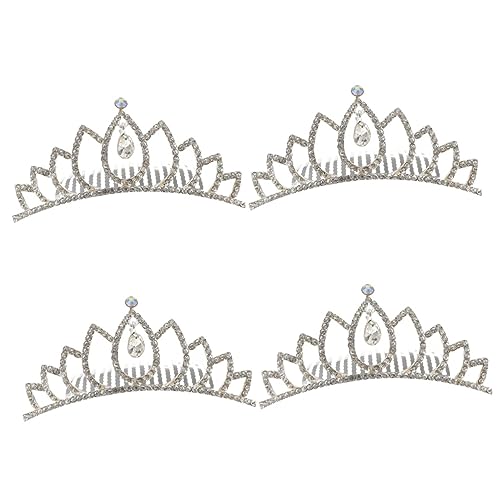 ABOOFAN 4 Stück Farbige Strasskrone Hochzeitskamm Haarkamm Jahrgang Strass Haar Seitenkamm Hochzeitsperle Seitenkamm Tiara-clip Für Frauen Weiß Kristall Braut Haarnadel Legierung von ABOOFAN