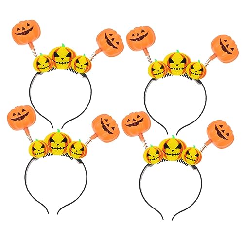 ABOOFAN 4 Stück Stirnband Verzierte Stirnbänder Für Damen Party-kopfschmuck Dekorativer Haarreif Halloween-kopfbedeckung Halloween-haarreifen Kürbisschädel Plastik Fräulein Led Schmücken von ABOOFAN