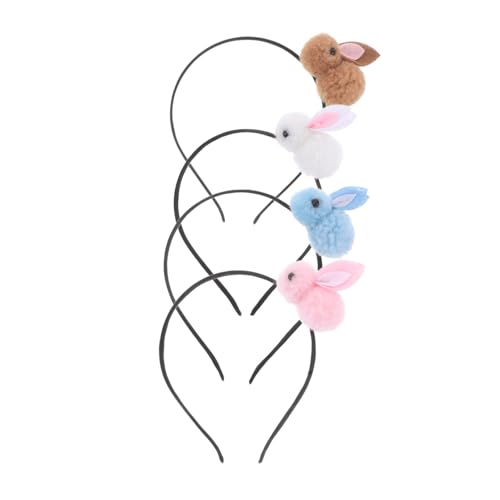 ABOOFAN 4 Stück Teiliges Hasen Haarreifen mit Weichem Plüsch Bequemes Stirnband für Erwachsene Vielseitiges Party Accessoire für Frühling und Familienfeiern von ABOOFAN