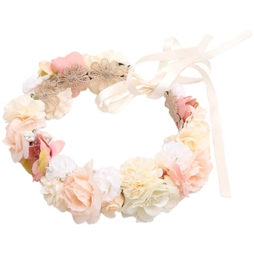 ABOOFAN 4 Stück Tiara Aus Seidenblumenkranz Blumen- Blumenkopfschmuck Brautkopfschmuck Für Die Hochzeit Florales Stirnband Stirnbänder Haarschmuck Brautjungfer Gänseblümchen Stoff Haarring von ABOOFAN