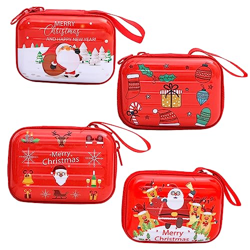 ABOOFAN 4 Stück Weihnachts-Mini-Tasche Weihnachtsgeldbörse Ornament Geldhalter Handy-geldbörse Geldbörse Mit Reißverschluss Beutel Wechseln Weihnachtsbaum Kind Abgeben von ABOOFAN