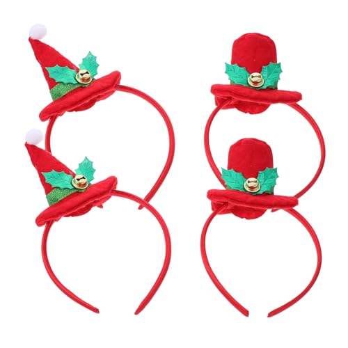 ABOOFAN 4 Stück Weihnachtsstirnband Haarschmuck Für Kinder Kappendekorationen Weihnachtsdekoration Haarschmuck Im Weihnachtsstil Weihnachtsmütze Topper Stirnbänder Mini-hut-stirnband Stoff von ABOOFAN