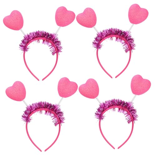 ABOOFAN 4 Stirnband damen stirnband hochzeitshaar schmuck Valentinstag Stirnband Accessoires zum Valentinstag Make-up-Haarband Haarschmuck für Kinder zarte -Haarreifen Foto von ABOOFAN