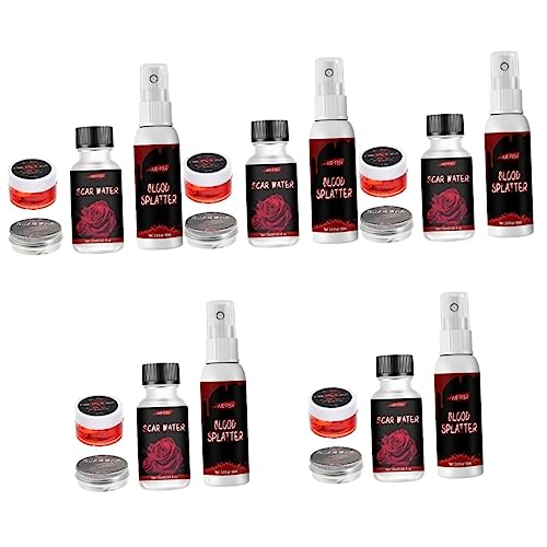ABOOFAN 5 Sätze Narbenwachs Gefälschtes Blutspray Make-up-pakete Realistisches Kunstblut Sfx-make-up-kit Make-up Spritzt Blut Halloween Gefälschte Narben Kosmetika Kunststoff Flüssig von ABOOFAN