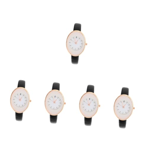ABOOFAN 5 Stück Damen-Quarzuhr Lässige Armbanduhr Damenuhr Lässige Uhr Taschenuhr Für Damen Dekorative Uhr Oberflächenmaterial Glas Mädchen-Uhrenkette Einfach von ABOOFAN