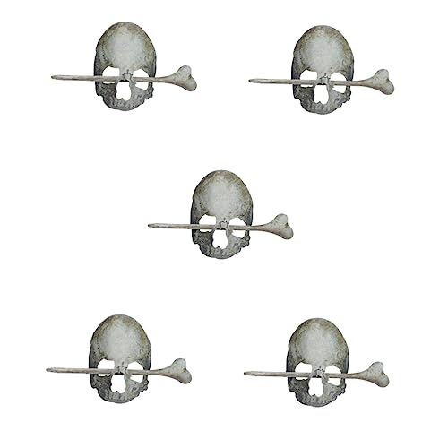 ABOOFAN 5 Stück Dutt Keltische Stäbchen Totenkopf Haar Damen Festival Kopfnadel Skelett Essstäbchen Halloween Death Slide Essstäbchen Muster Stick Styling Gabel Cosplay Clips Für von ABOOFAN