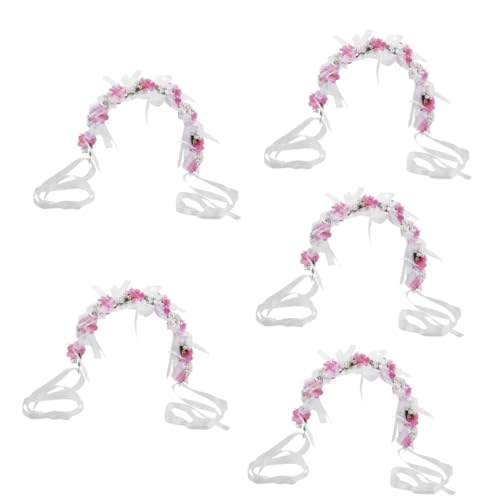 ABOOFAN 5 Stück Kinder-Tiara Perlen-Kopfschmuck Blumen-Kopfschmuck Strass-Kopfschmuck Blumenmädchen-Haarschmuck Für Hochzeit Blumen-Perlen-Stirnband Für Kinder Kranz Laufsteg von ABOOFAN