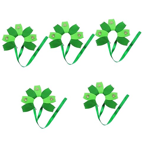 ABOOFAN 5st Klee Stirnband Kleeblatt-stirnband St Patricks Day Haarband St Patrick s Day Haarschmuck Patricks-tag Grünes Blumenhaarband Make-up-stirnband Gefühlt Fräulein Mädchen Irland von ABOOFAN